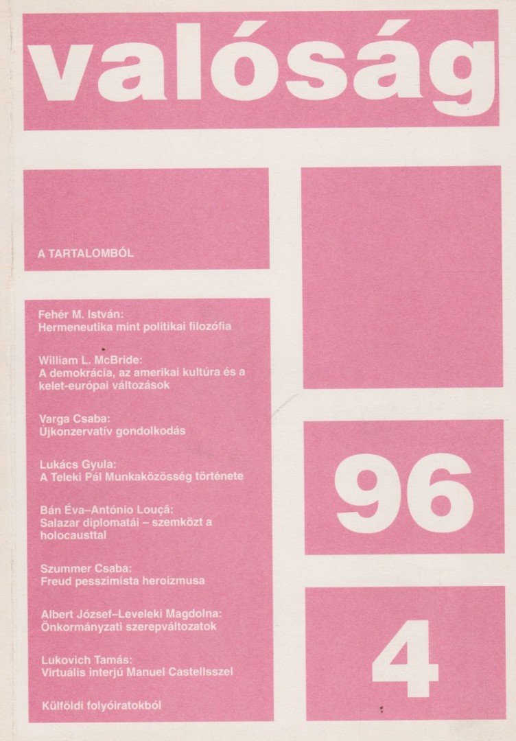 TŐKÉCZKI LÁSZLÓ - Valóság 1996/4 [antikvár]
