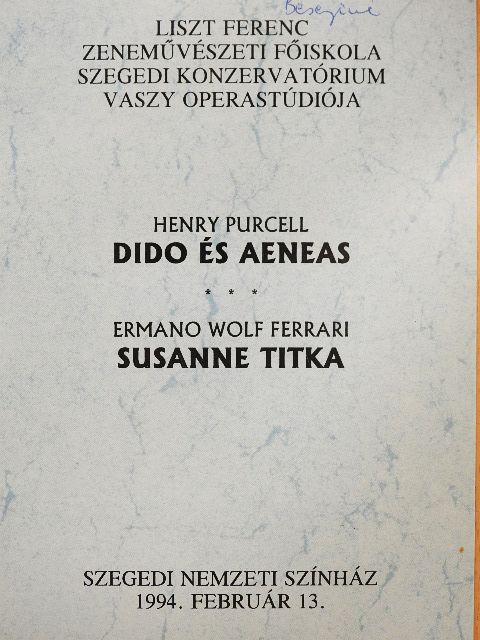 Ermano Wolf Ferrari - Dido és Aeneas/Susanne titkai [antikvár]