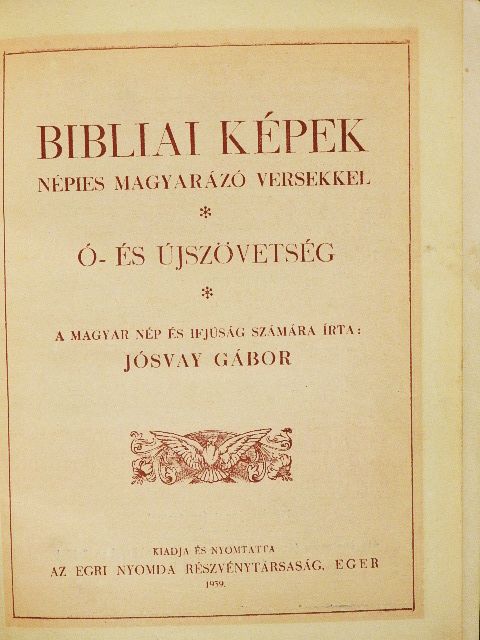 Jósvay Gábor - Bibliai képek [antikvár]