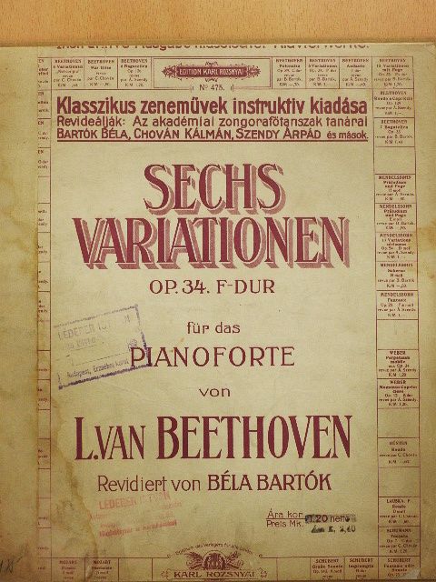 L. van Beethoven - Sechs Variationen [antikvár]
