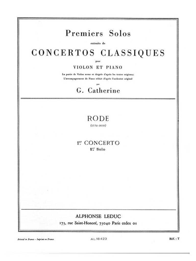 RODE - 1er CONCERTO VIOLON ET PIANO