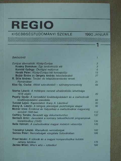 Arany A. László - Regio 1990. január [antikvár]