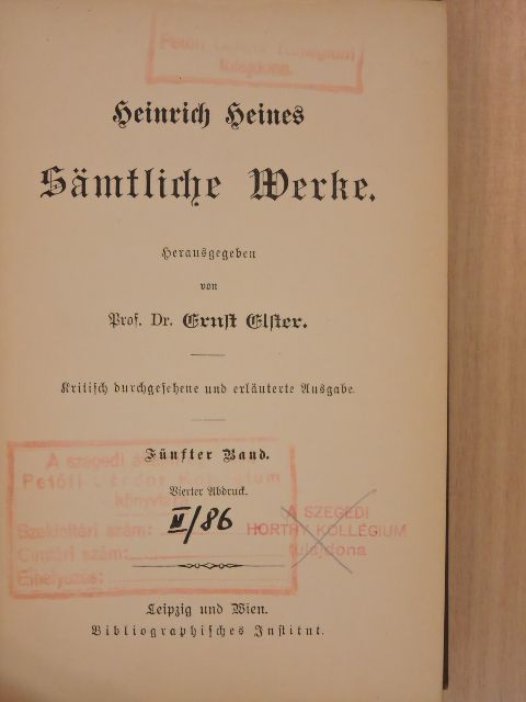Heinrich Heine - Heinrich Heines Sämtliche Werke 5. (gótbetűs) [antikvár]
