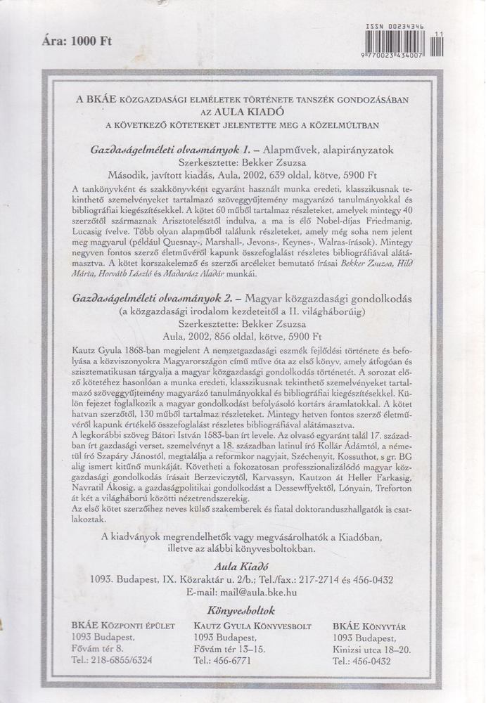 Szabó Katalin - Közgazdasági Szemle XLIX. évfolyam 2002. november [antikvár]