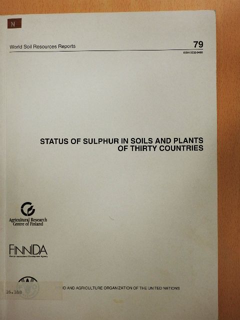 Hakan Jansson - Status of Sulphur in Soils and Plants of Thirty Countries [antikvár]
