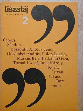 Alföldy Jenő - Tiszatáj 1980. február [antikvár]