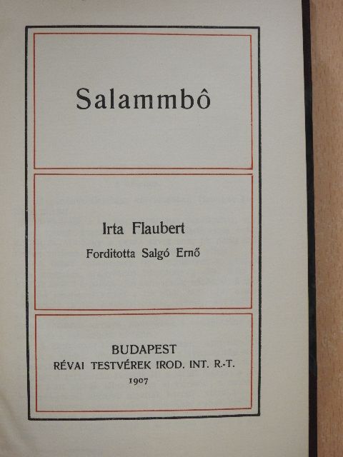 Flaubert - Salammbó [antikvár]