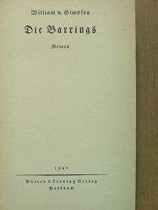 William V. Simpson - Die Barrings (gótbetűs) [antikvár]