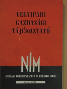 Vegyipari Gazdasági Tájékoztató 1962. különszám [antikvár]