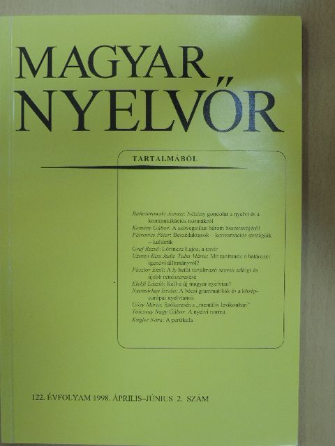 Banczerowski Janusz - Magyar Nyelvőr 1998. április-június [antikvár]