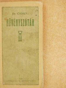 Dr. Cserey - Növényszótár [antikvár]