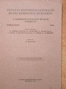 Annales Historico-Naturales Musei Nationalis Hungarici 1984. [antikvár]