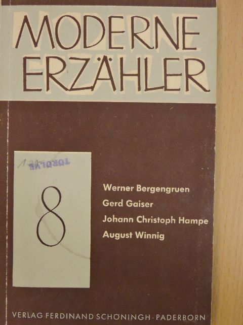 August Winnig - Moderne Erzähler VIII. [antikvár]
