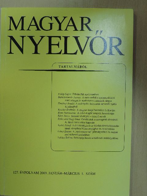 A. Molnár Ferenc - Magyar Nyelvőr 2003. január-március [antikvár]