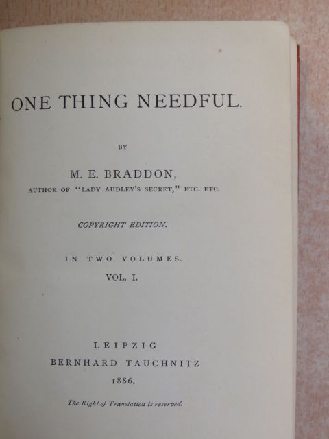 M. E. Braddon - One Thing Needful I-II. [antikvár]