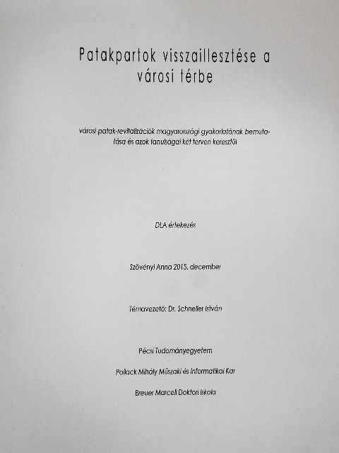 Schneller István - Patakpartok visszaillesztése a városi térbe [antikvár]
