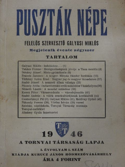Dékány József - Puszták népe 1946/1. [antikvár]