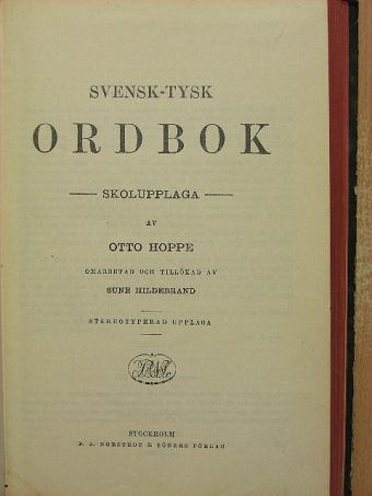 Svensk-Tysk Ordbok  [antikvár]