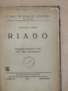 Szamuely Tibor - Riadó (rossz állapotú) [antikvár]
