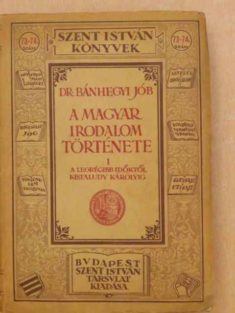 Dr. Bánhegyi Jób - A magyar irodalom története I. [antikvár]