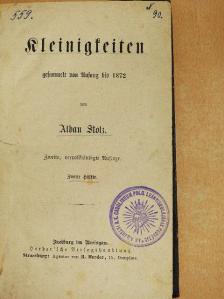 Alban Stolz - Kleinigkeiten II. (gótbetűs) [antikvár]