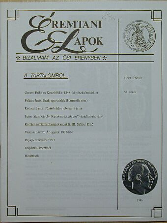 Leányfalusi Károly - Éremtani Lapok 1999. február [antikvár]