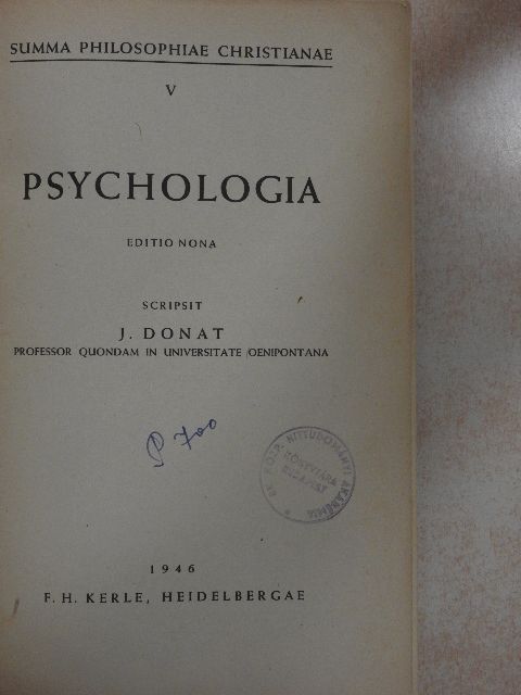 J. Donat - Psychologia [antikvár]