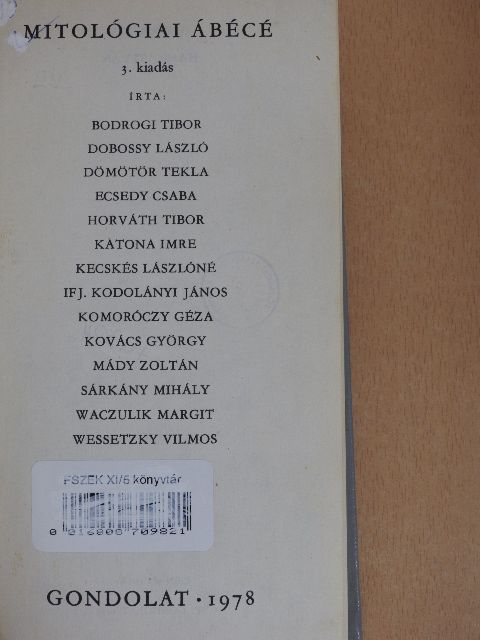 Bodrogi Tibor - Mitológiai ábécé [antikvár]