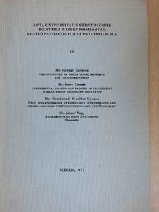 Dr. Ágoston György - Acta Universitatis Szegediensis de Attila József Nominatae Sectio Paedagogica et Psychologica 19. [antikvár]