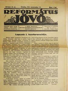 Református Jövő 1936. szeptember 13. [antikvár]