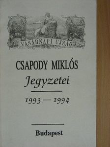 Csapody Miklós - Csapody Miklós Jegyzetei [antikvár]