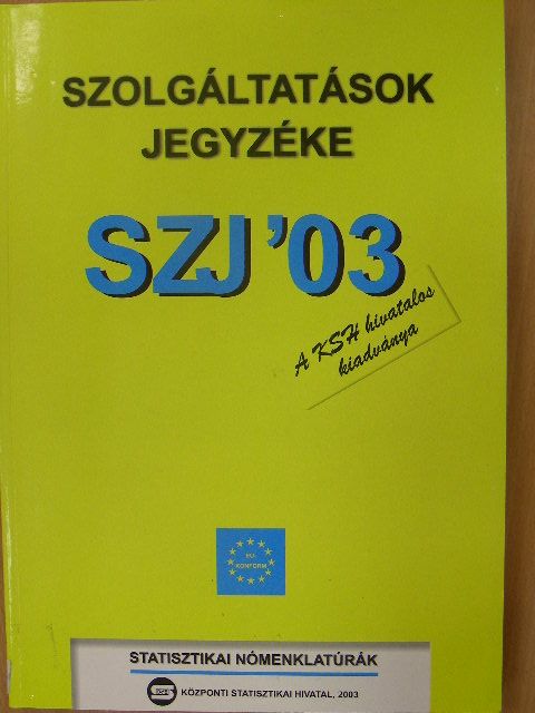 Szolgáltatások Jegyzéke 2003 [antikvár]