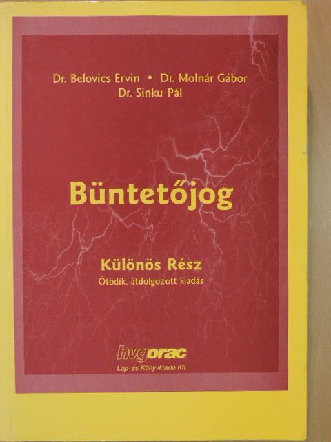 Dr. Belovics Ervin - Büntetőjog [antikvár]