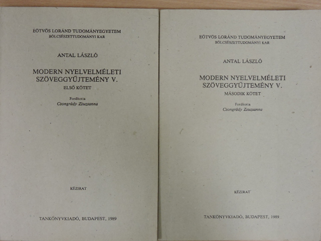 Antal László - Modern nyelvelméleti szöveggyűjtemény V/1-2. [antikvár]