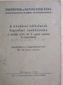 A közületi vállalatok fegyelmi szabályzata [antikvár]