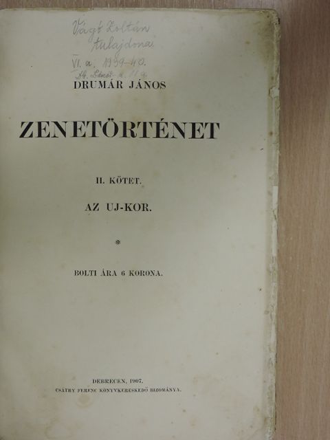 Bach - Zenetörténet II. [antikvár]