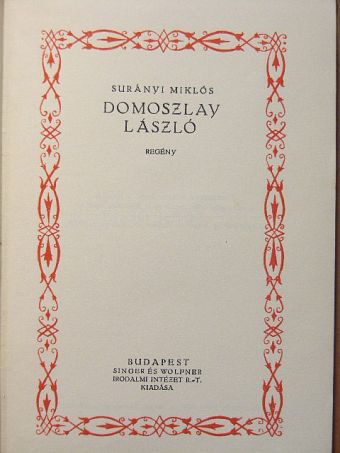 Surányi Miklós - Domoszlay László [antikvár]