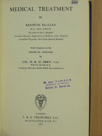 Kenneth MacLean - Medical Treatment [antikvár]