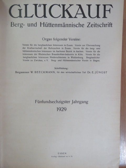 C. Truhel - Glückauf Januar-Juni 1929. I. (fél évfolyam) [antikvár]