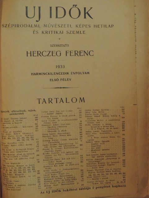 Andai Ernő - Uj Idők 1933. január-június (fél évfolyam) [antikvár]