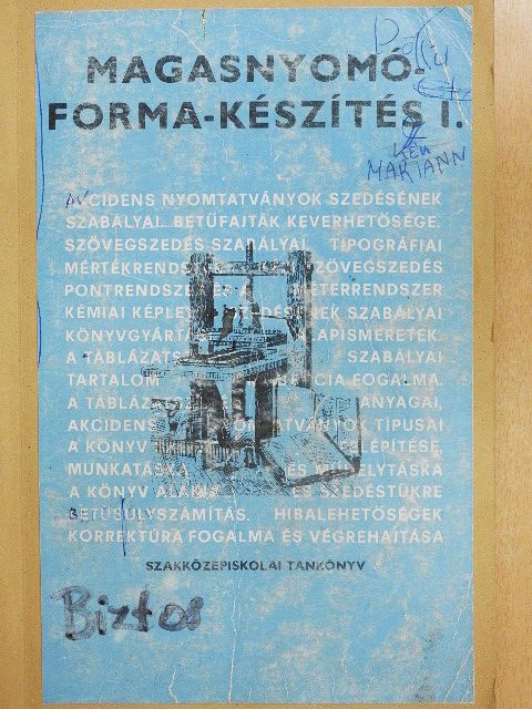 Bardóczy Irén - Magasnyomóforma-készítés I. [antikvár]