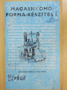 Bardóczy Irén - Magasnyomóforma-készítés I. [antikvár]