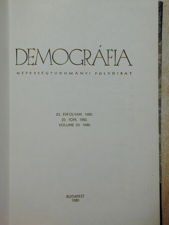 B. Lukács Ágnes - Demográfia 1980. (Nem teljes évfolyam)/Repertórium 1958-1980. [antikvár]