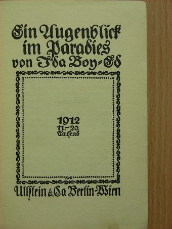 Ida Boy-Ed - Ein Augenblick im Paradies [antikvár]