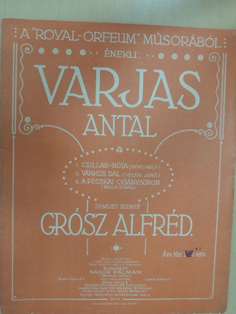 Balla Ignác - Csillag-nóta/Vánkos dal/A pécskai cigánysoron [antikvár]