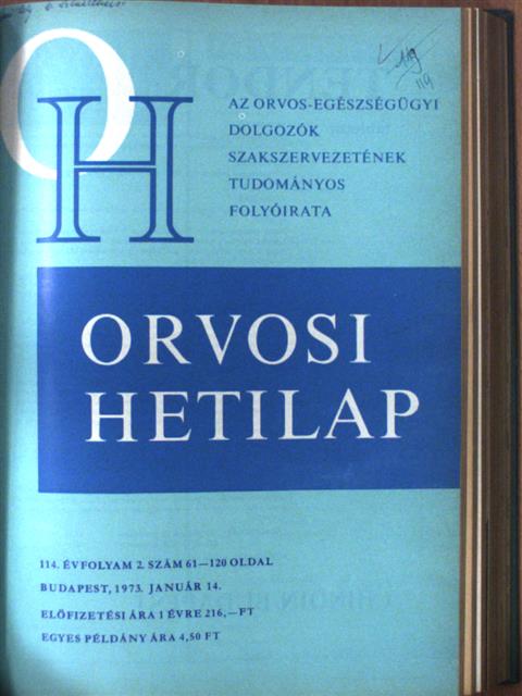 Dr. Böszörményi Miklós - Orvosi Hetilap 1972-1974. (vegyes számok) (16 db) [antikvár]