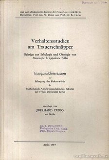 Curio, Eberhard - Verhaltensstudien am Trauerschnapper [antikvár]