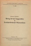 Haraszty Árpádné - Balog István hagyatéka a Színháztörténeti Múzeumban [antikvár]