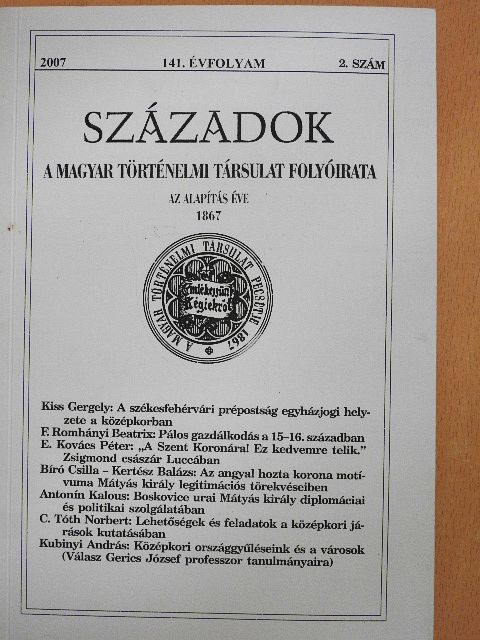 C. Tóth Norbert - Századok 2007/2. [antikvár]