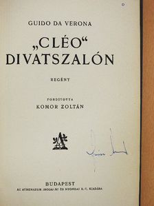 Guido Da Verona - "Cléo" divatszalón [antikvár]